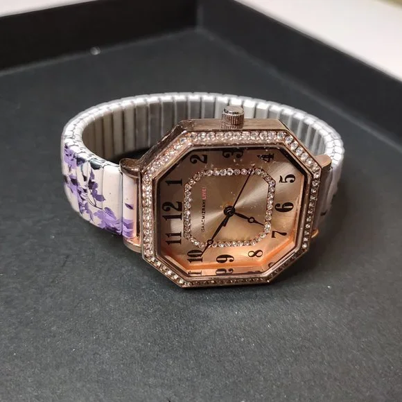 Accessories | 6 Inch Isaac Mizrahi Watch With Purple Floral  display picture 1